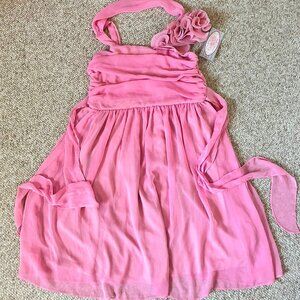 Cinderella Couture Pink Formal Party Recital Dress Girls 10 with Flower